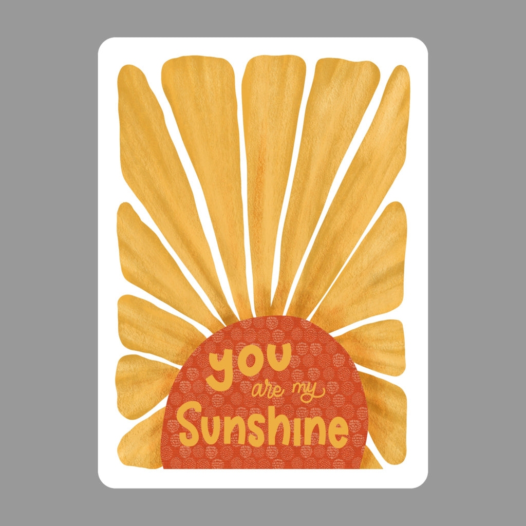 Sunshine Glossy Flexible 3" Magnet | You Are My Sunshine on a gray background