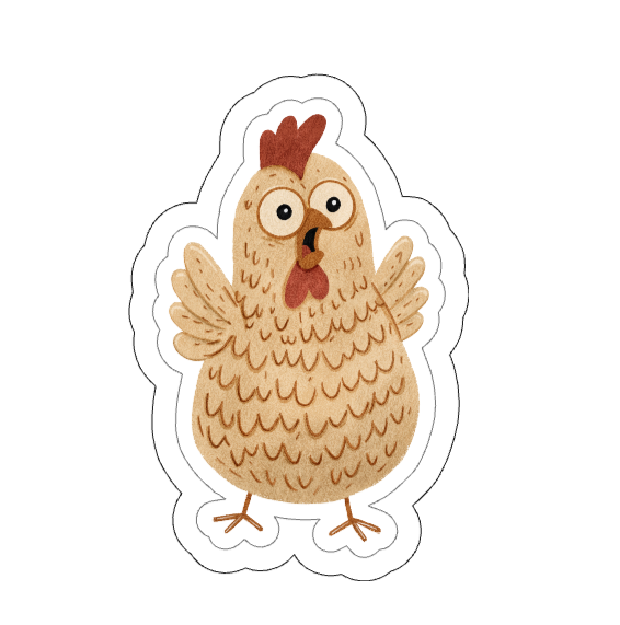 Chloe surprised bird vinyl sticker