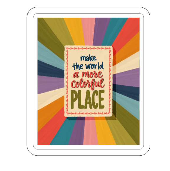 More Colorful Place rainbow lettering vinyl sticker