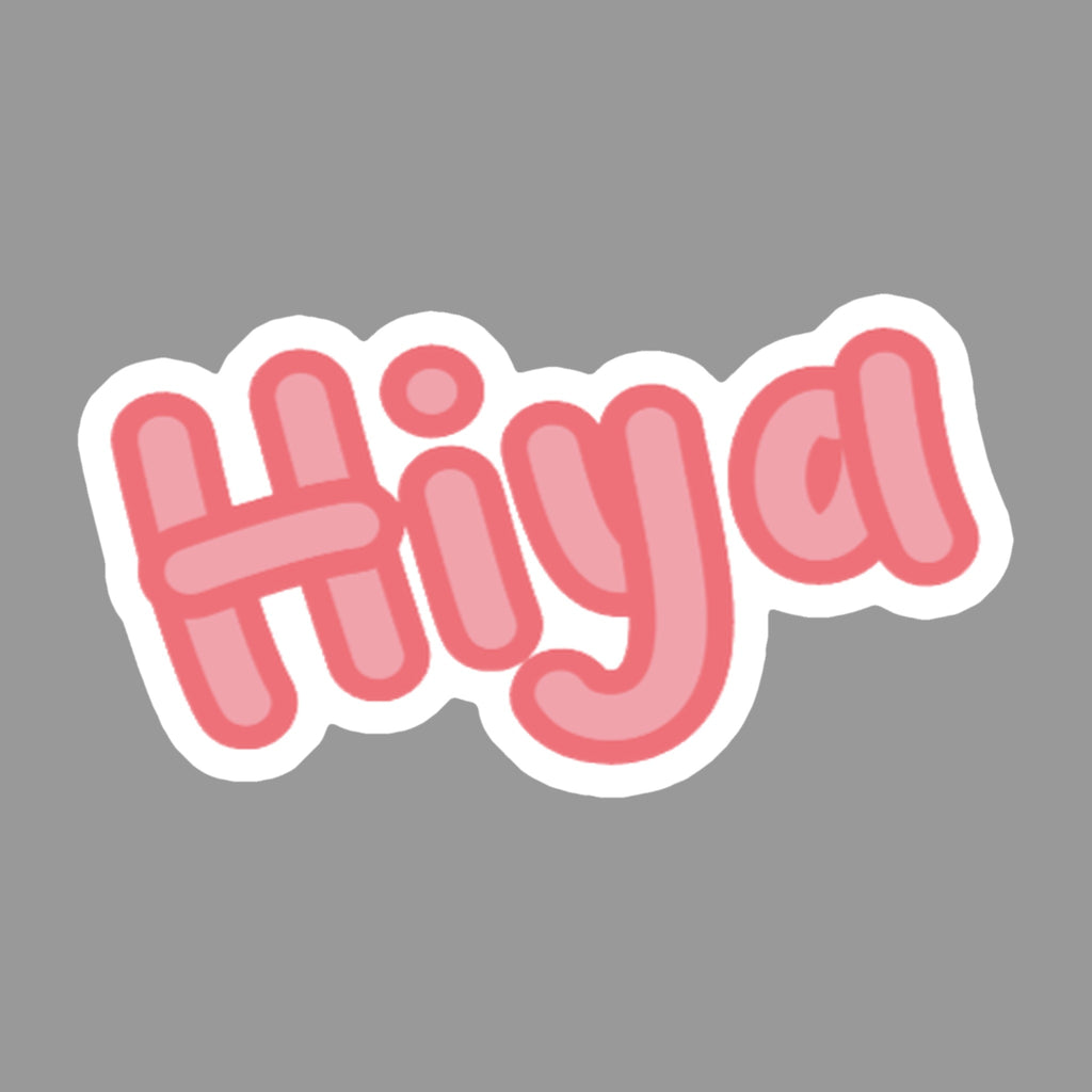 Pink Lettering Glossy Flexible 3" Magnet | Hiya on a gray background