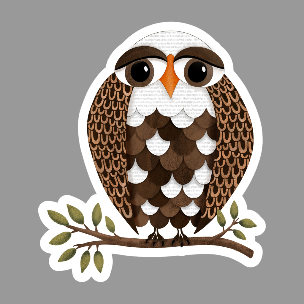 Whimsical Eagle Glossy Flexible 3" Magnet | Harriet on a gray background