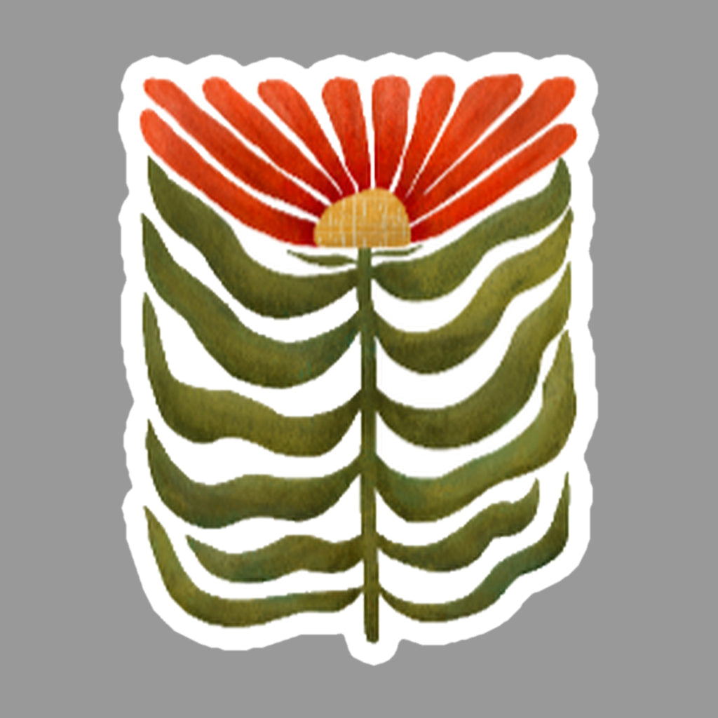 Bold Floral Glossy Flexible 3" Magnet | Standing Tall on a gray background