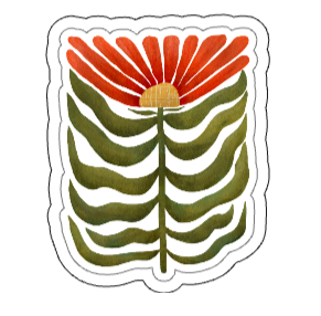 Standing Tall bold floral vinyl sticker