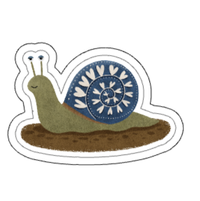 Isadora whimsical snail vinyl sticker