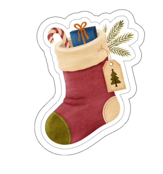 Stocking Christmas vinyl sticker
