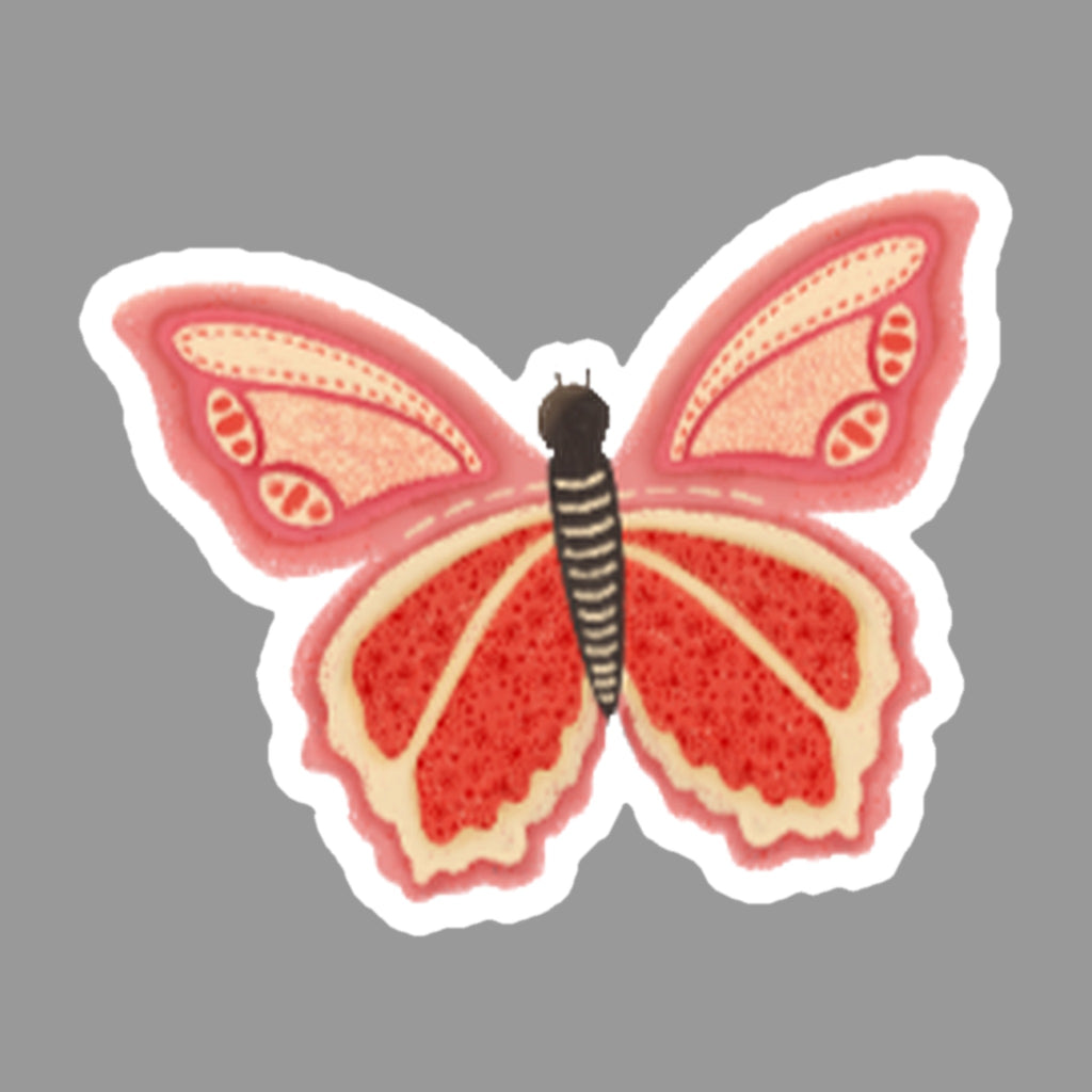 Butterfly Glossy Flexible 3" Magnet | Butterfly Stripes on a gray background