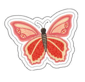 Butterfly Stripes waterproof vinyl sticker