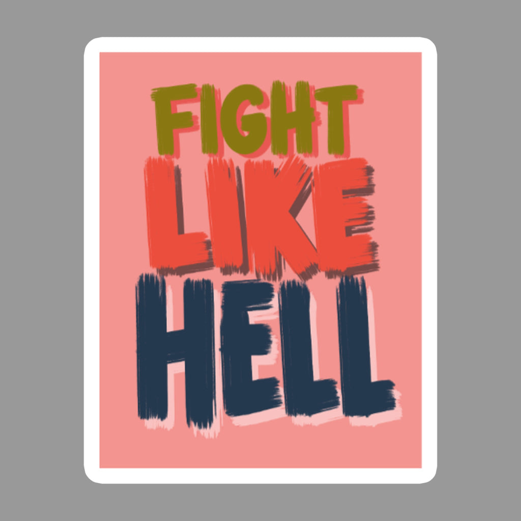 Cancer Support Glossy Flexible 3" Magnet | Fight Like Hell on a gray background