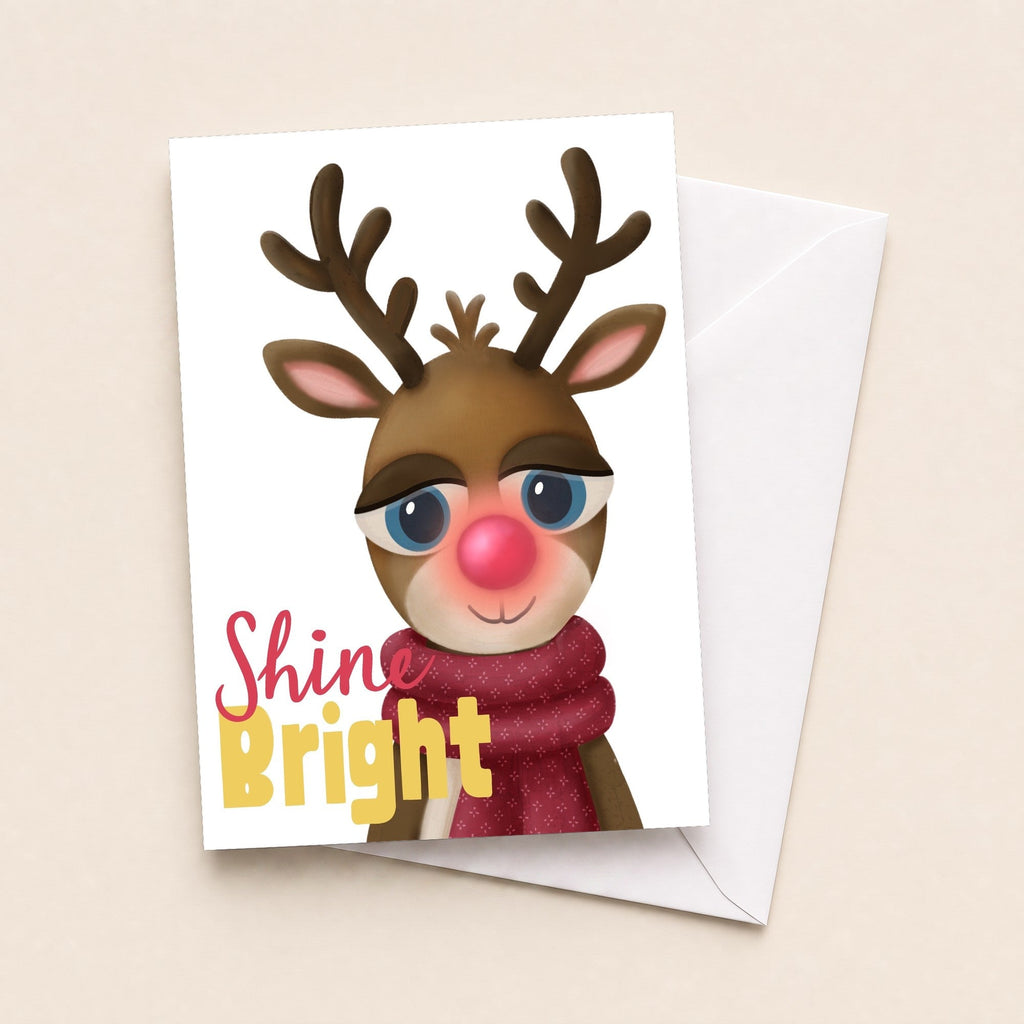 Rudolph Shines Bright for You greeting card image 1