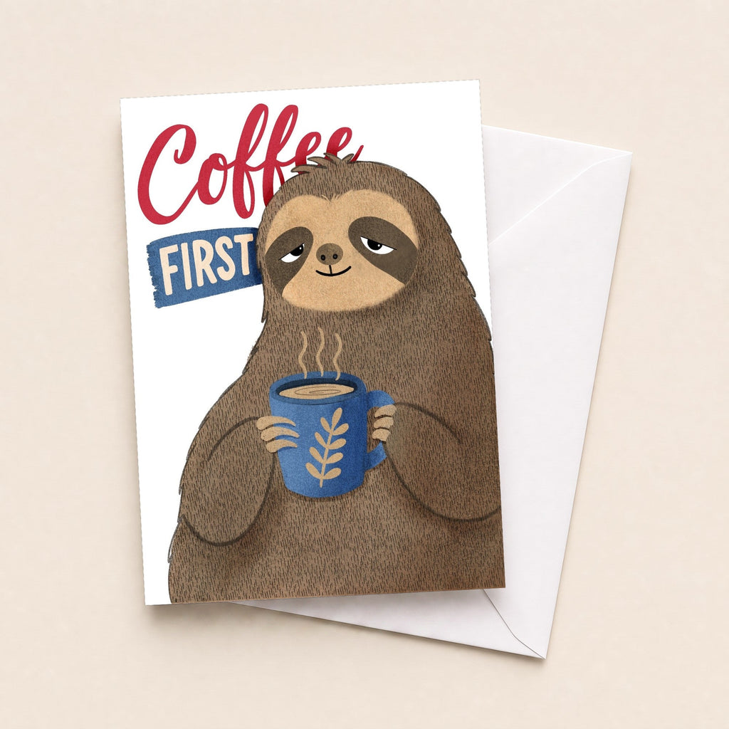 Sophronia Says “Coffee First” greeting card image 1
