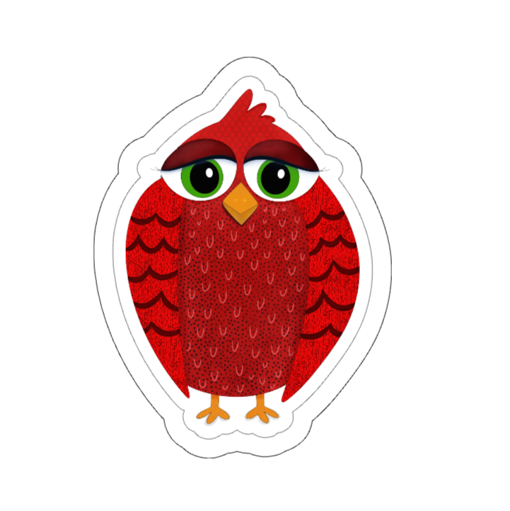 Cardinal Bird Vinyl Sticker | Scarlet