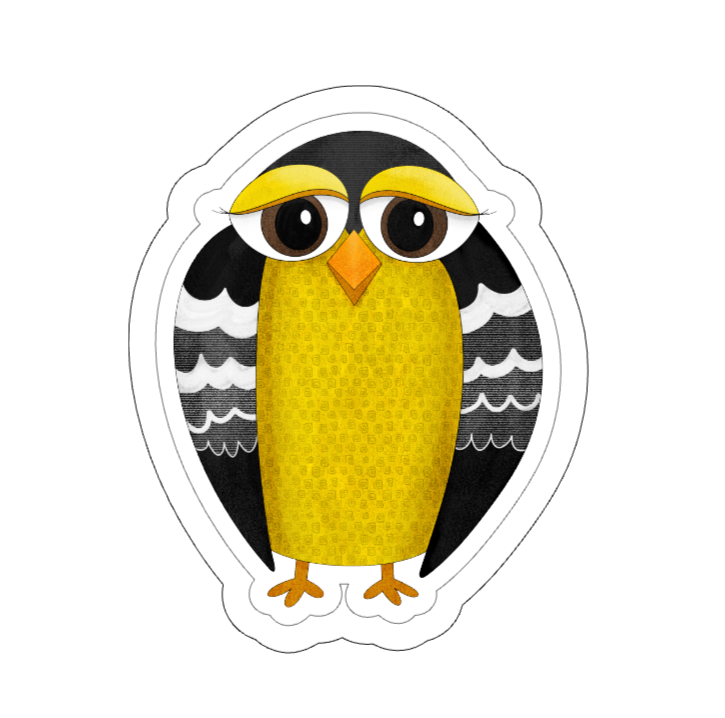 Whimsical Finch Bird Vinyl Sticker | Wilhemina