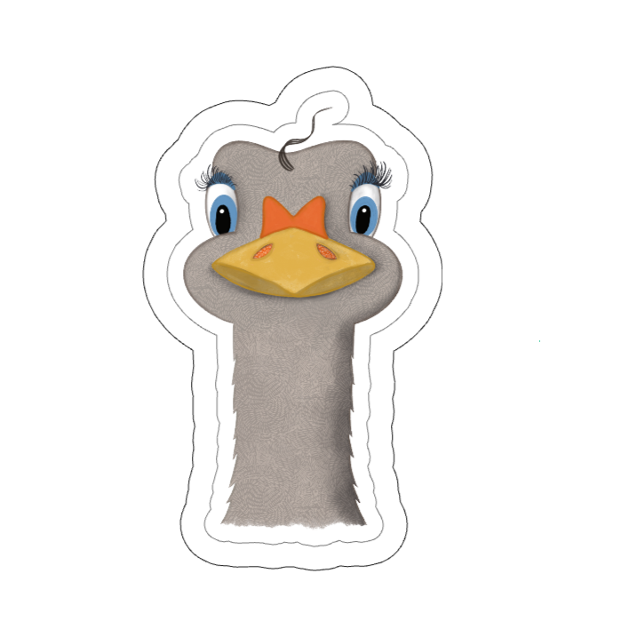 Whimsical Ostrich Vinyl Sticker | Lettie