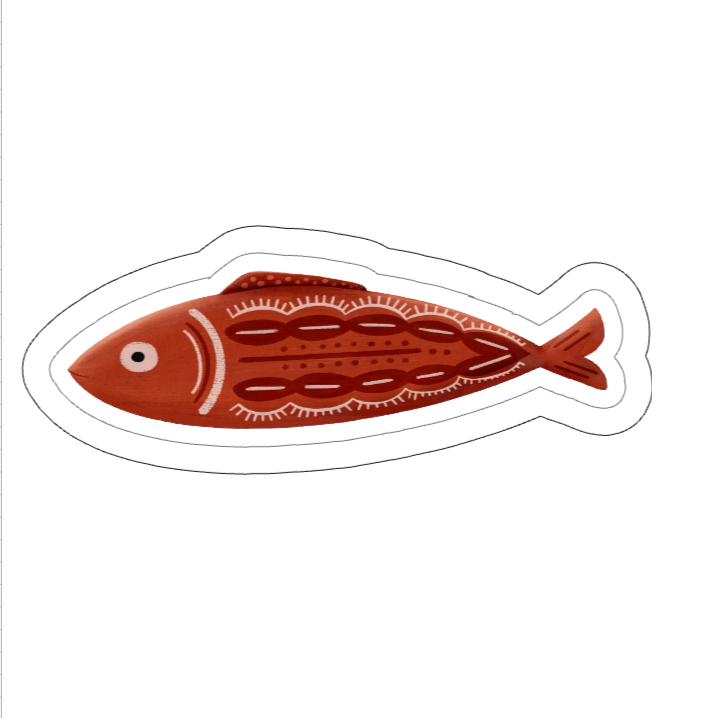 Red Fish Vinyl Sticker, Waterproof | Red Fish