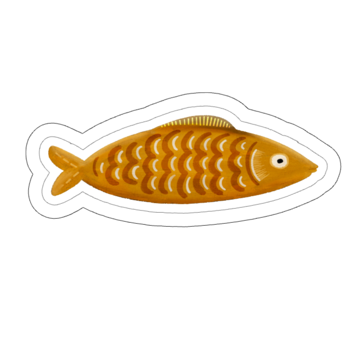 Gold Fish Vinyl Sticker, Waterproof | Gold Fish