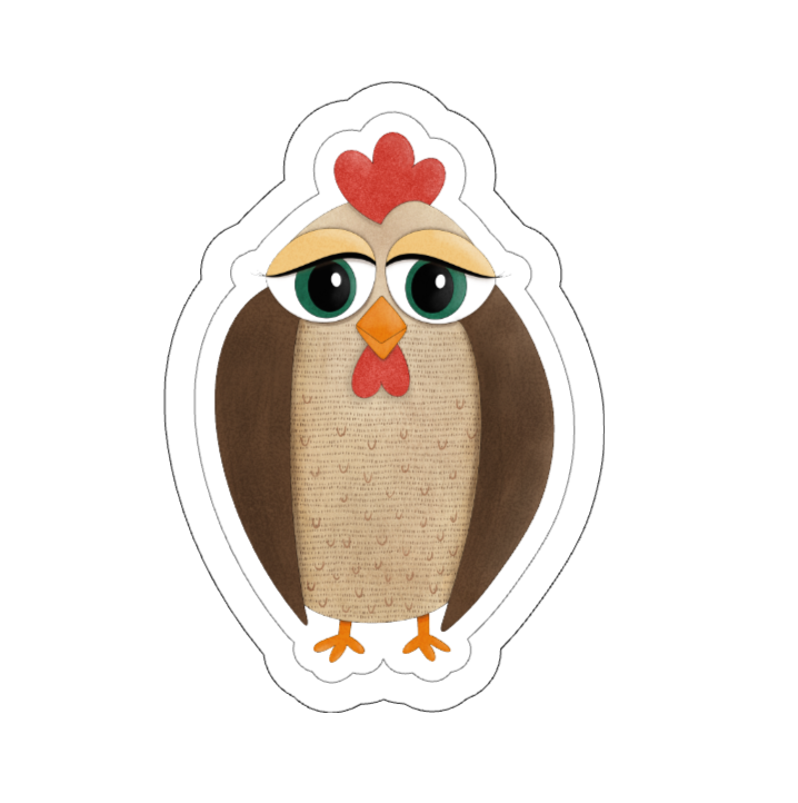 Whimsical Chicken Vinyl Sticker | Clementine
