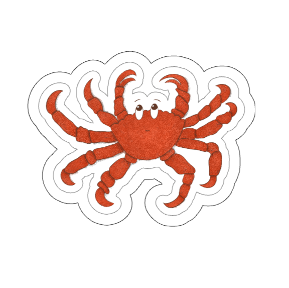 Whimsical Crab Vinyl Sticker | Carol
