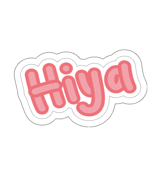 Hiya Lettering Vinyl Sticker, Pink | Hiya